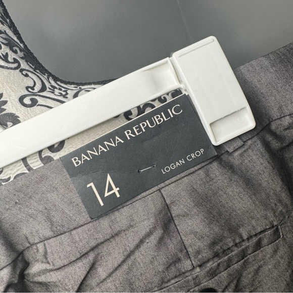 Banana Republic Silk Blend Logan Crop Mid Rise Trouser Pant Size 14 NWT - Picture 12 of 13
